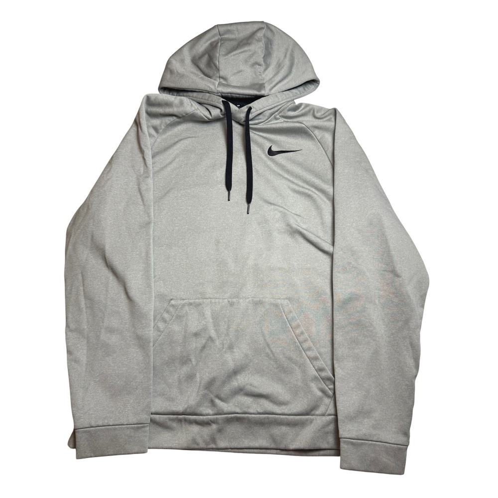 Nike Hoodie Dri Fit Fleece Sweatshirt Athletic Performance‎ Gray Mens Sz Large